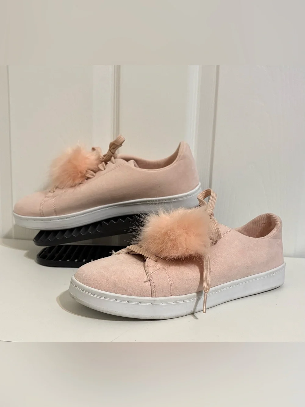 Madden Girl “Fluffy” Pink Pom Pom Sneakers